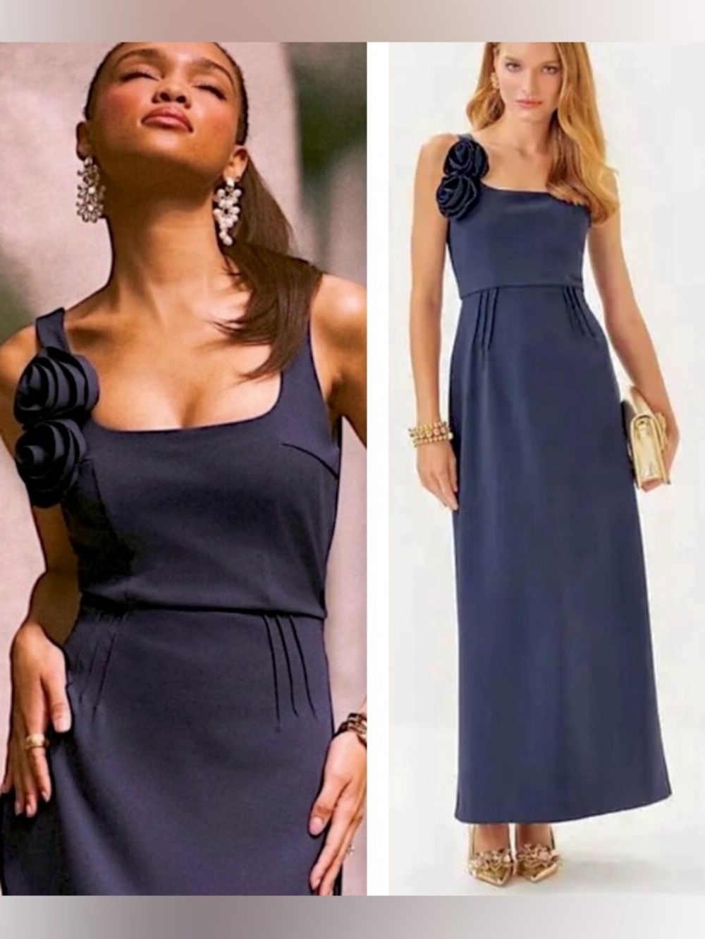 Lilly Pulitzer Jade maxi dress gown true navy roses sleeveless size 6, 8, 10